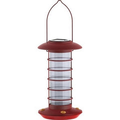 Modern Farmhouse Solar Light Hummingbird Feeder 24 Oz CAP, Red by Audubon