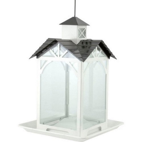 Modern Farmhouse Glass Stable Feeder 4 LB CAP,White by Audubon