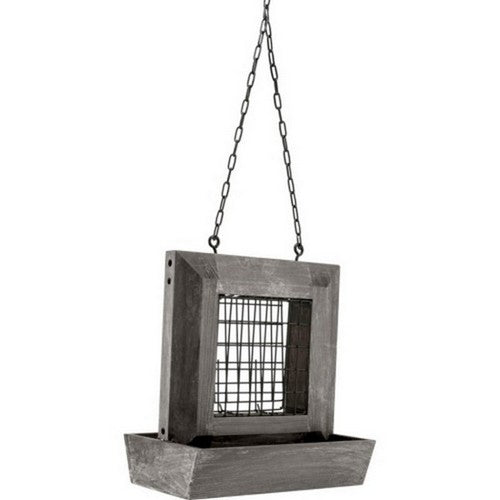 Audubon, Modern Farmhouse Window Suet & Seed Feeder, 1 LB CAP,Gray