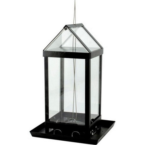 Audubon, Modern Farmhouse Clear View House Feeder, 3 LB CAP,Black