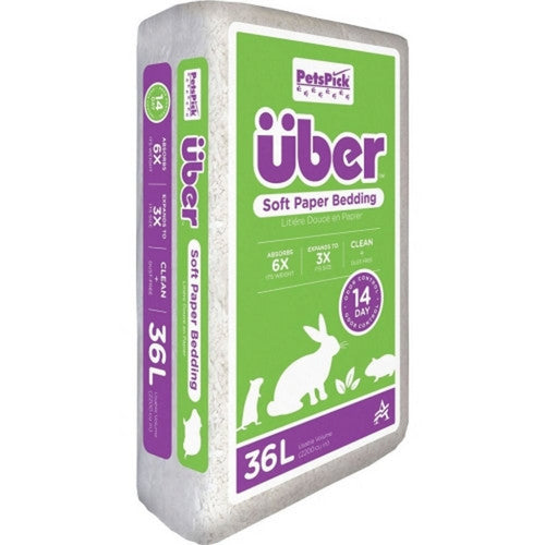 Uber, Uber Soft Paper Pet Bedding, 36 L,White