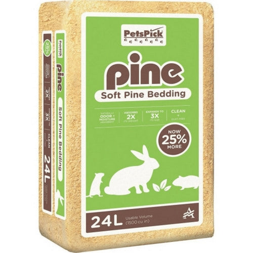 Pets Pick, Pets Pick Kiln Dried Soft Pine Bedding, 24 Liters , Pine