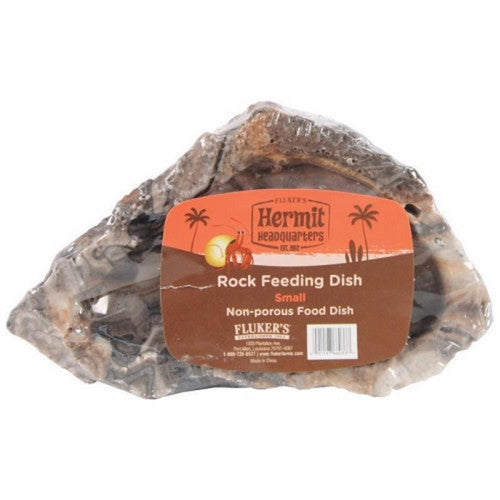 Fluker's, Hermit Headquarters Hermit Crab Rock Feeding Dish, Small,Gray