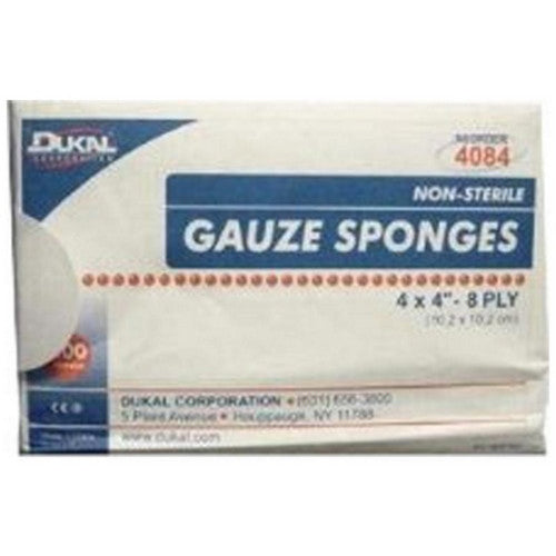 Dukal, Non-Sterile Gauze Sponge, 4 X 4 Inches, White