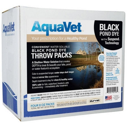 Aquavet, Aquavet Pond Dye W/Suspend Technology, 8 Oz / 4 Pack, Black