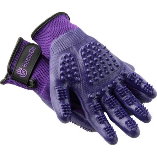 Hands On, Hands On Grooming & Bathing Gloves, 1 Each /  Small,Purple