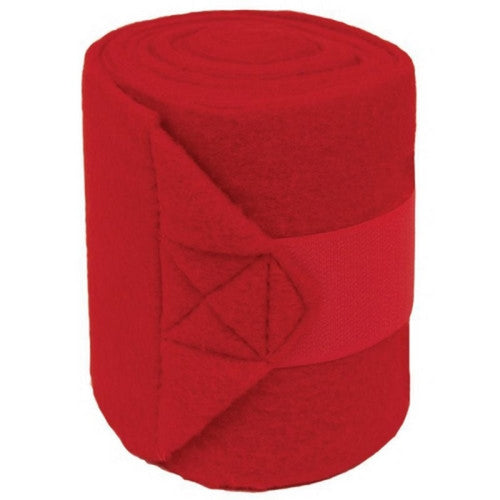 Partrade, Polo Fleece Bandages, 9 Feet-4 Pack,Red
