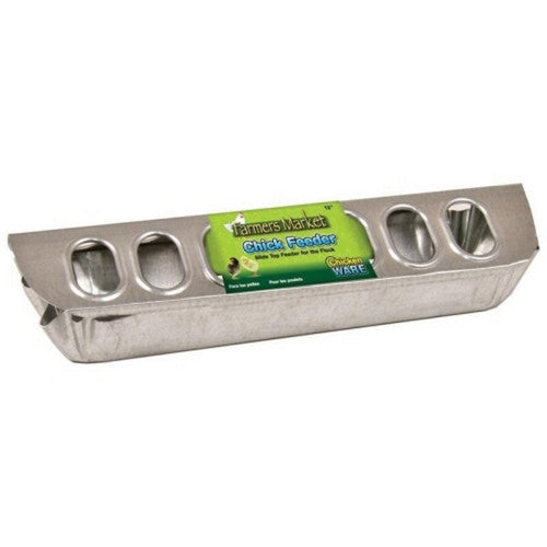 2-In-1 Slide Top Chick Feeder 4 X 12 X 2.5 Inches, Metal by Ware