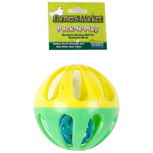 Ware, Chicken Peck-N-Play Ball, 4.5 Inches, Green