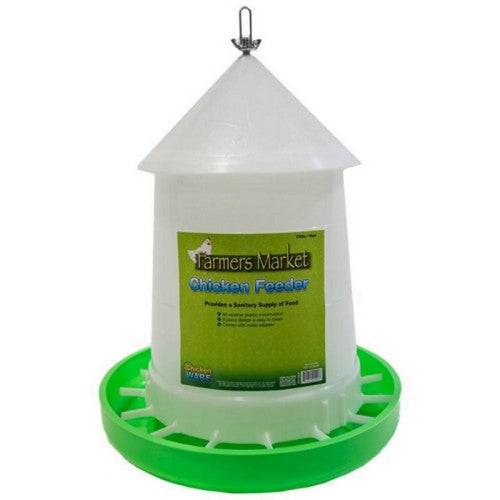 Ware, Farmers Market Chicken Feeder W/Flow Adjust, 17 Lbs,White/Green