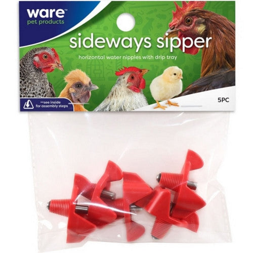 Ware, Sideways Sipper Horizontal Water Nipples, 5 Pack