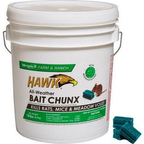 Motomco, Hawk Mouse And Rat Bait Chunx Pail, 18 Lbs