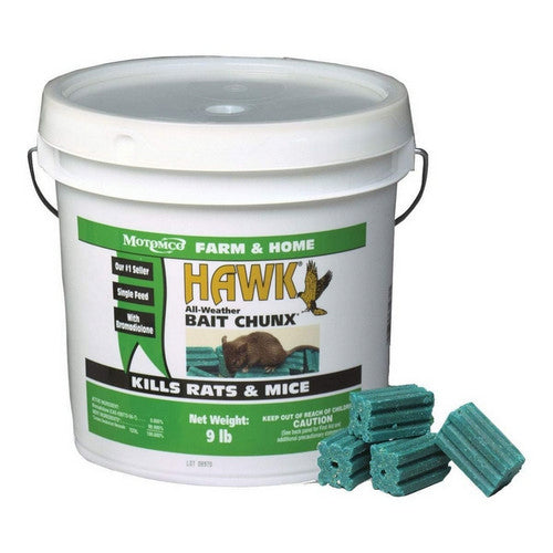 Motomco, Hawk Mouse And Rat Bait Chunx Pail, 9 Lbs