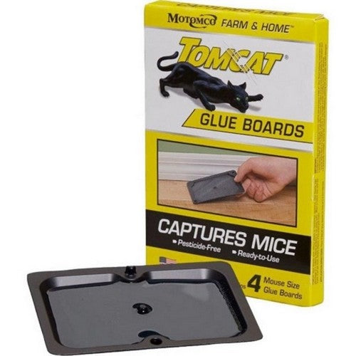 Tomcat Prebaited Glue Board Mouse Traps 4 Pack,Black by Tomcat