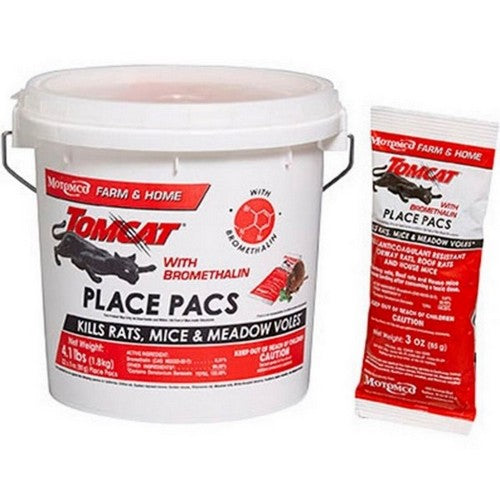 Tomcat W/Bromethalin Pelleted Place Pacs Pail 3 Oz / 22 Count by Tomcat