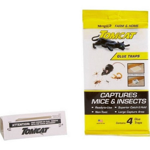 Tomcat Glue Traps For Mice & Insects 4 Pack,Black by Tomcat