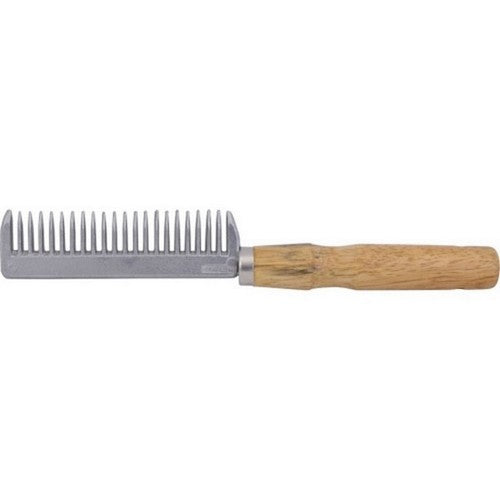Partrade, Aluminum Tail Comb W/Wood Handle, 6 IN