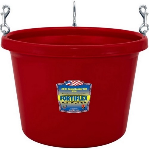 Fortiflex Round Stall Feeder 30 QT,Red by Fortiflex