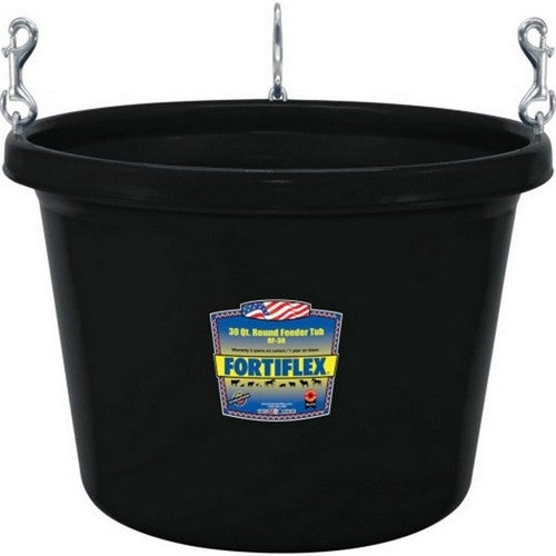 Fortiflex, Fortiflex Round Stall Feeder, 30 QT,Black