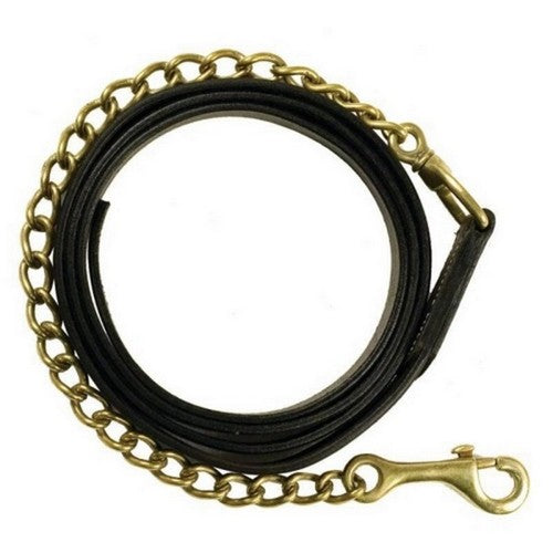 Gatsby Leather Lead W/20  Chain 6.5 Feet  X  20 Inches, Havana by Gatsby