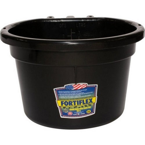 Fortiflex, Fortex Round Over The Fence Pail, 8 QT,Black
