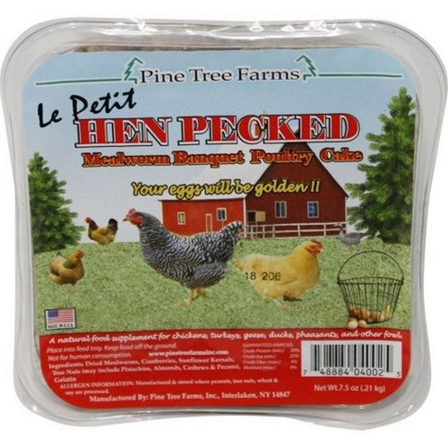Pine Tree Farms, Hen Pecked Le Petit Mealworm Banquet Poultry Cake, 7.5 Oz