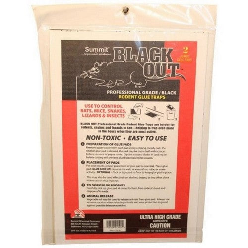 Summit, Blackout Pro Grade Xl Rodent Glue Pads, 2 Pack,Black