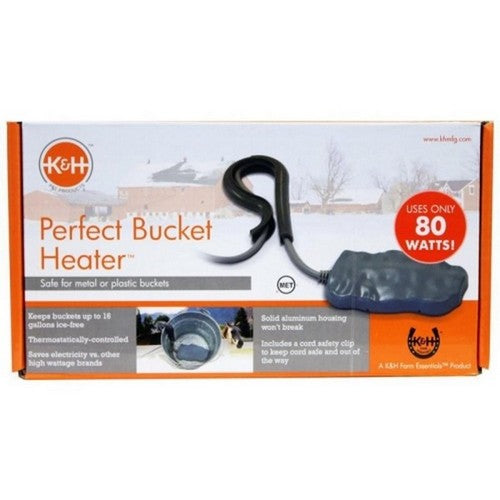 K&H, K&H Perfect Bucket Heater W/Cord Clip, 80 Watt,Gray