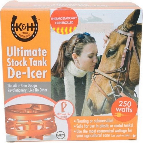 K&H, K&H Ultimate Stock Tank Deicer W/Cord Clip, 250 Watt,Red