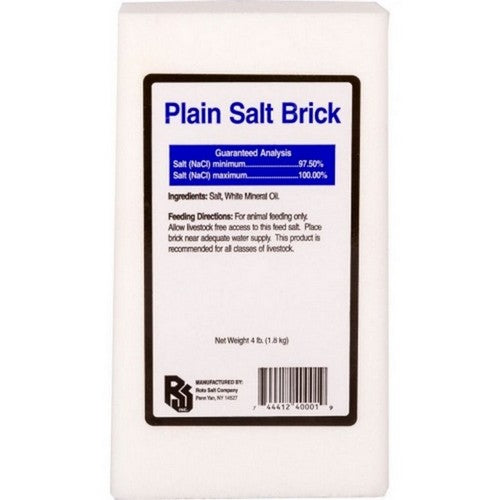 Roto Salt, Salt Brick, 4 Lbs, Plain White (Case Of 15)