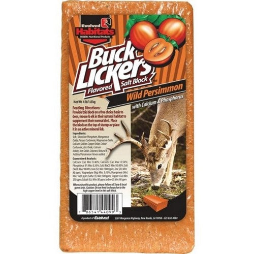 Evolved, Evolved Buck Lickers Flavored Salt Block, 4 Lbs,Persimmon