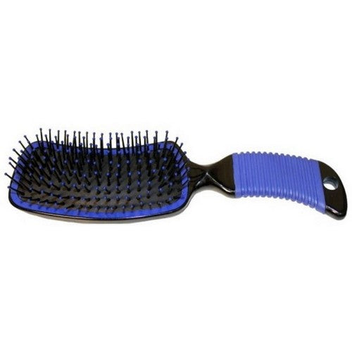 Curved Handle Mane & Tail Brush 9 Inches, Blue by Partrade