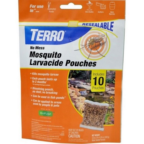 Terro, Terro No Mess Mosquito Larvacide Pouches, 10 Pack