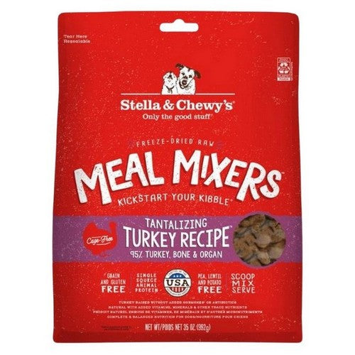 Freeze Dried Raw Tantalizing Turkey Meal Mixer Dog Food Topper for Small & Large Breeds Protein Rich 35 Oz by Stella & Chewy's