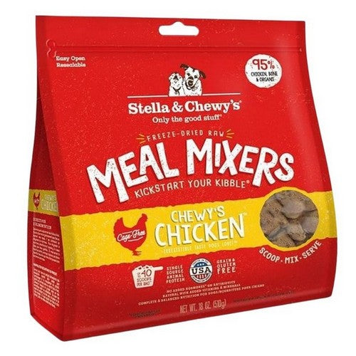 Freeze Dried Raw Chewy’s Chicken Meal Mixers Dog Food Topper for Small & Large Breeds Protein Rich 18 Oz by Stella & Chewy's