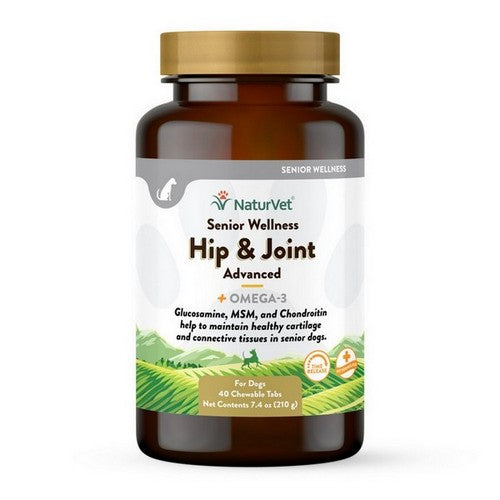 NaturVet, NaturVet Senior Wellness Hip & Joint Advanced Chewable Tabs, 1 Each / 40 Count