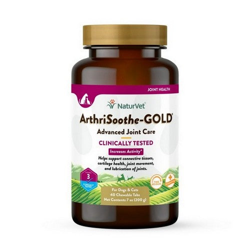 NaturVet, NaturVet Time Release ArthriSoothe GOLD Chewable, 1 Each / 40 Tablets, 7 Oz