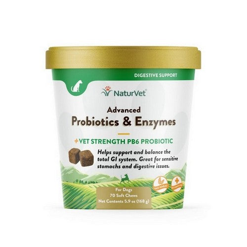 NaturVet, NaturVet Advanced Probiotics & Enzymes Soft Chews, 1 Each / 5.9 Oz, 70 Count