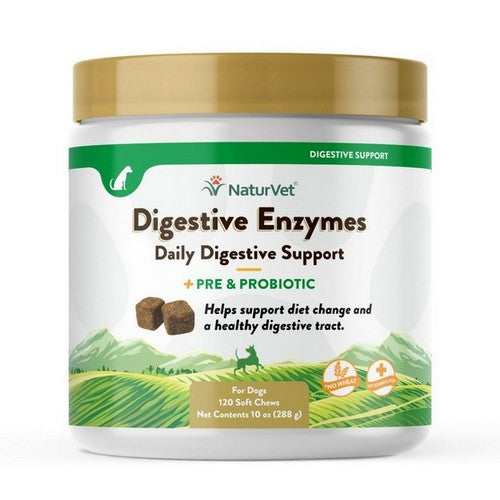 NaturVet, NaturVet Digestive Enzymes Plus Pre & Probiotic Soft Chew, 1 Each / 120 Count