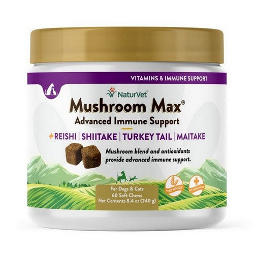 NaturVet, NaturVet Mushroom Max Advanced Immune Support Soft Chews, 1 Each / 60 Count