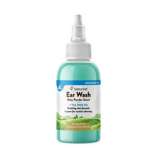 NaturVet, NaturVet Ear Wash with Tea Tree Oil Baby Powder Scent, 1 Each /4 Oz