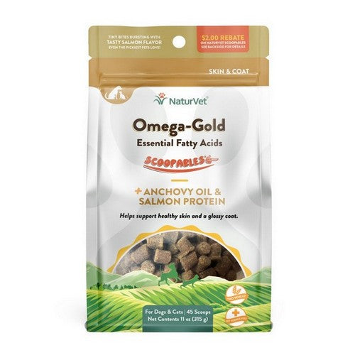 NaturVet, NaturVet Scoopables Omega-Gold Essential Fatty Acids for Cats and Dogs, 1 Each / 11 Oz