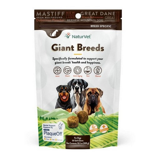NaturVet, NaturVet Breed-Specific Giant Breed Supplement Soft Chew, 1 Each / 50 Count