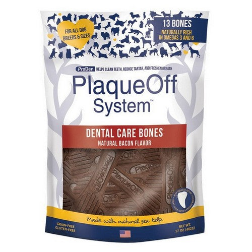 NaturVet, NaturVet Proden PlaqueOff System Dental Care Dog Bones, 1 Each / 13 Count / Bacon