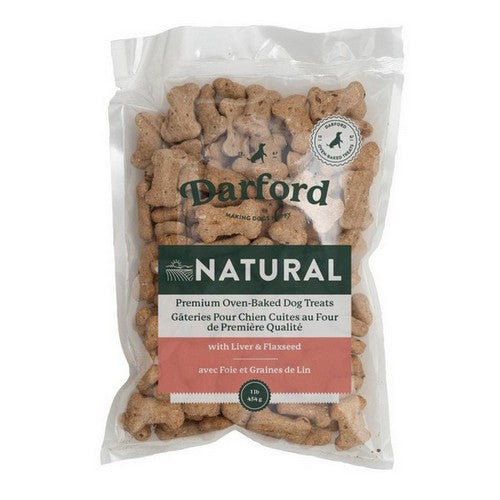 Darford, Darford Naturals Premium Oven Baked Dog Treats, 8 Each / 1 lb / Regular, Liver & Flax