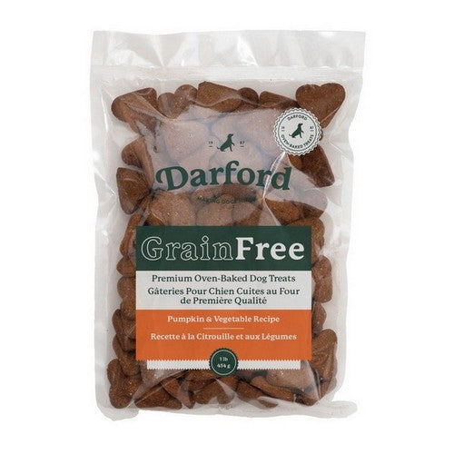 Darford, Darford Grain Free Oven-Baked Dog Treats, 8 Each / 1 lb / Regular, Pumpkin & Vegetable