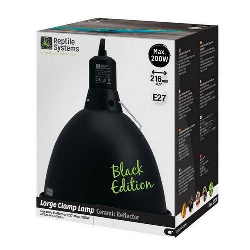 Reptile Systems, Reptile Systems Clamp Lamp Ceramic Reflector, 1 Each / Large / Black Edition