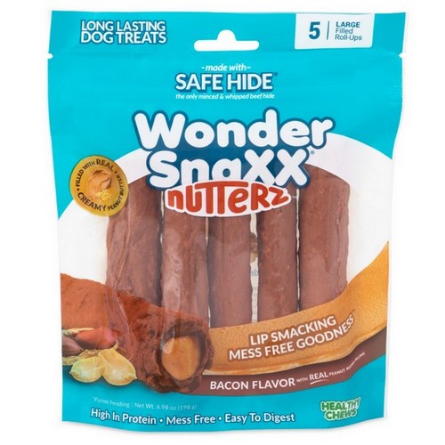 Wonder SnaXX, Wonder SnaXX NutterZ Dog Treat, 1 Each / 5 Count, Large / Bacon with peanut butter