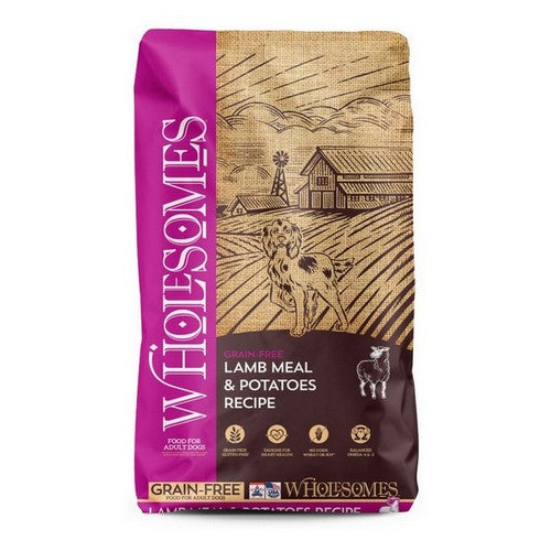 Wholesome, Wholesomes Grain Free Dry Dog Food, 1 Each / 35 Lbs / Lamb Meal & Potatoes