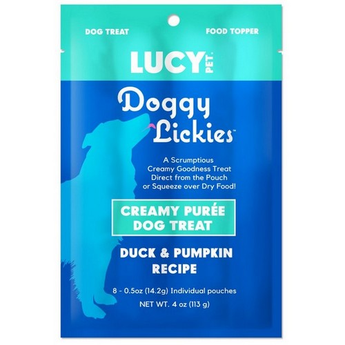 Lucy Pet Products, Lucy Pet Products Doggy Lickies Creamy Puree Dog Treat, 17 Each / 4 Oz / Duck & Pumpkin